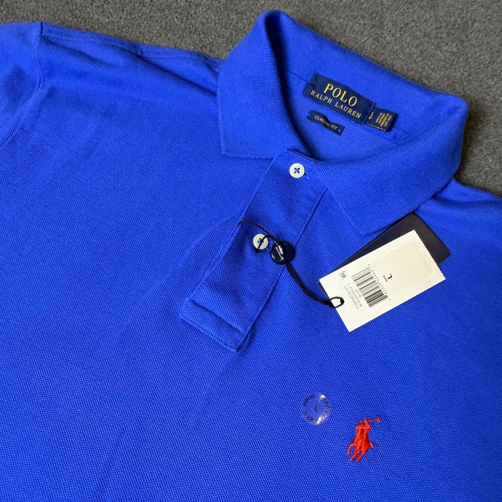 Polo Ralph Lauren Mens Classic Fit Polo Shirt Blue Pony NWT L